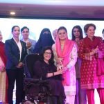 Disabled Women Presenting Award to Ms. Maryal Aurangzaib, Muslim League (N) at Kadijah Tul Kubra Awards 20 March 2018 (229)