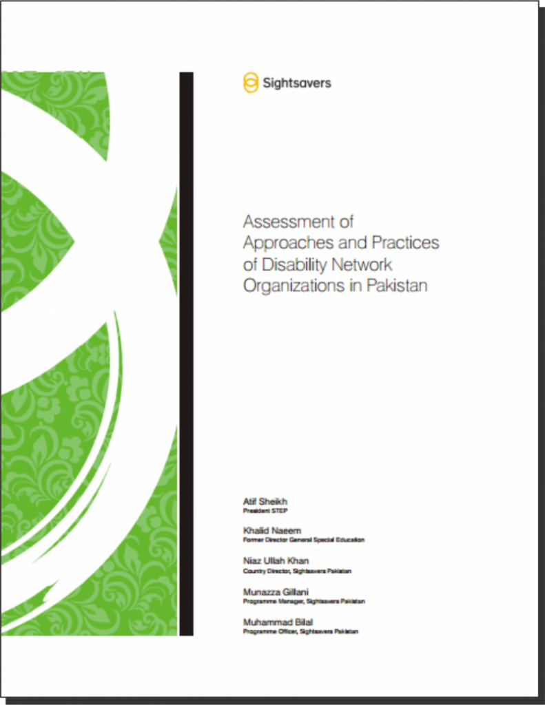 Title Page of Assessment of Approaches and Practices of Disability Network Organization in Pakistan