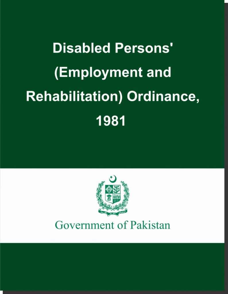 Title Page of Disabled Persons Ordinance 1981 (English)