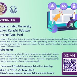 Internship Habib University Karachi