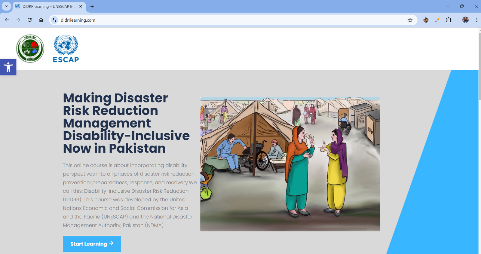 DiDRR E-Learning Portal Screen Short: https://didrrlearning.com