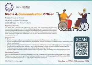 Flyer: Media and Communication Officer for more detail please visit https://www.step.org.pk/position-media-and-communication-officer/