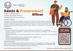 Flyer Admin & Procurement Officer for more detail please visit https://www.step.org.pk/admin-and-procurement-officer/