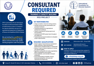 Consultant Required – Training & Capacity Building (IFES Project)