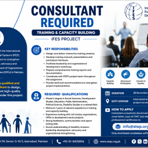 Consultant Required – Training & Capacity Building (IFES Project)